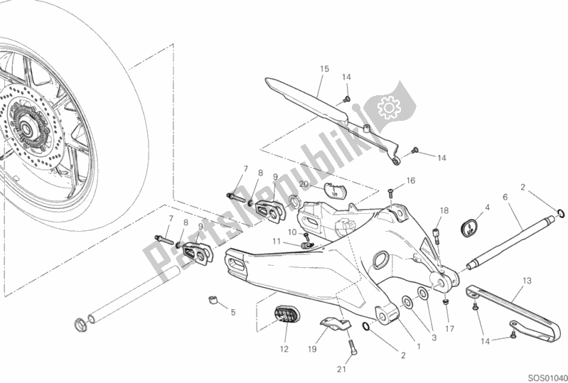 All parts for the Rear Swinging Arm of the Ducati Scrambler 1100 PRO 2020